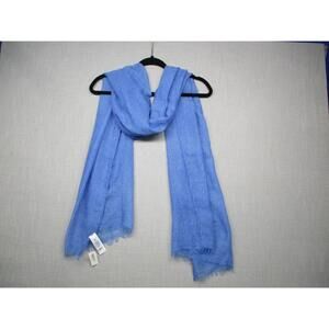 Gap Blue Textured Pattern Frayed Edges Fashion Lightweight Scarf Size O/S
